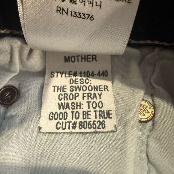Mother The Swooner Crop Fray Skinny Jeans in Too Good To Be True Size 27 - Picture 8 of 8